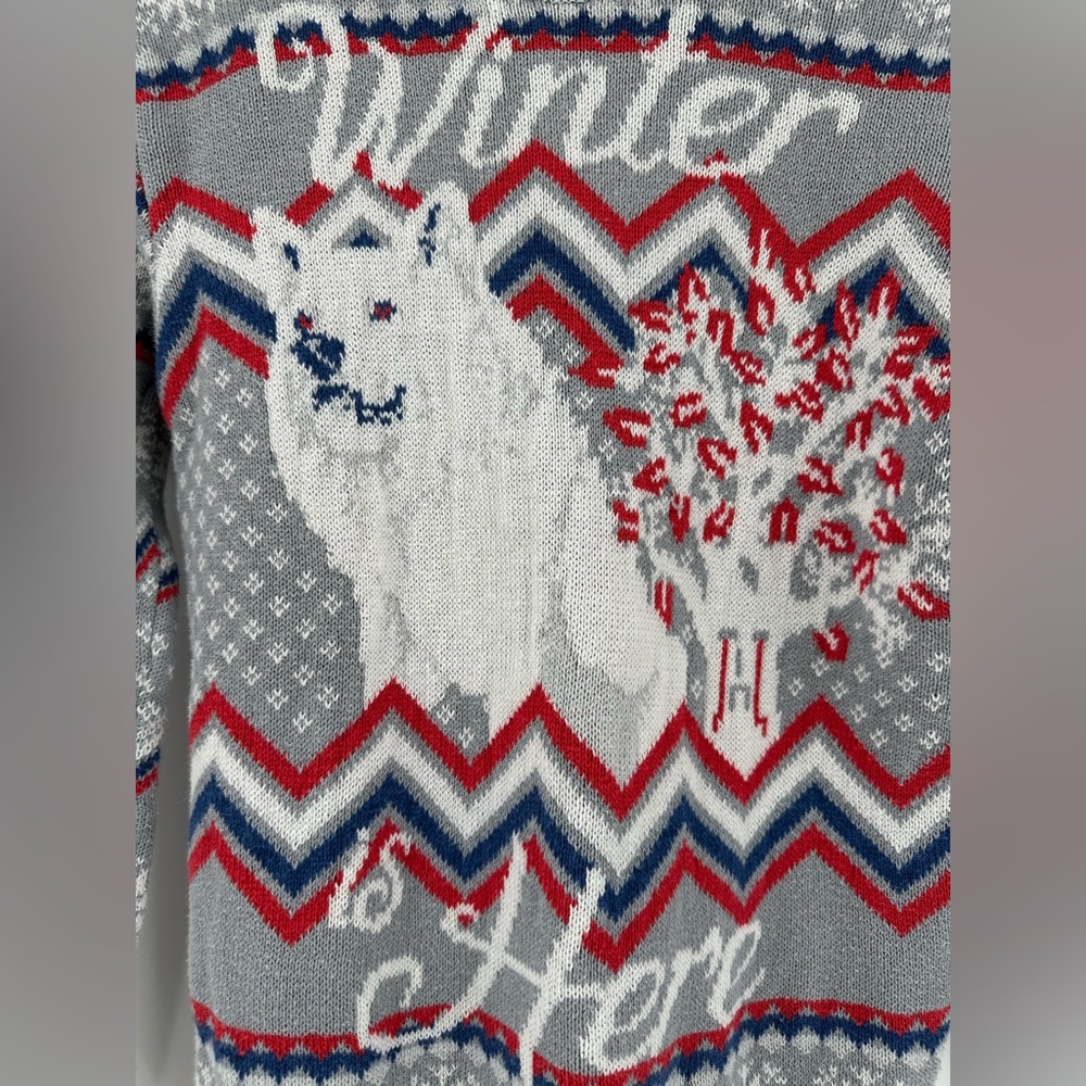 HBO Game of Thrones Winter is here Dire Work House Stark Sweater Sz Small - Picture 3 of 10